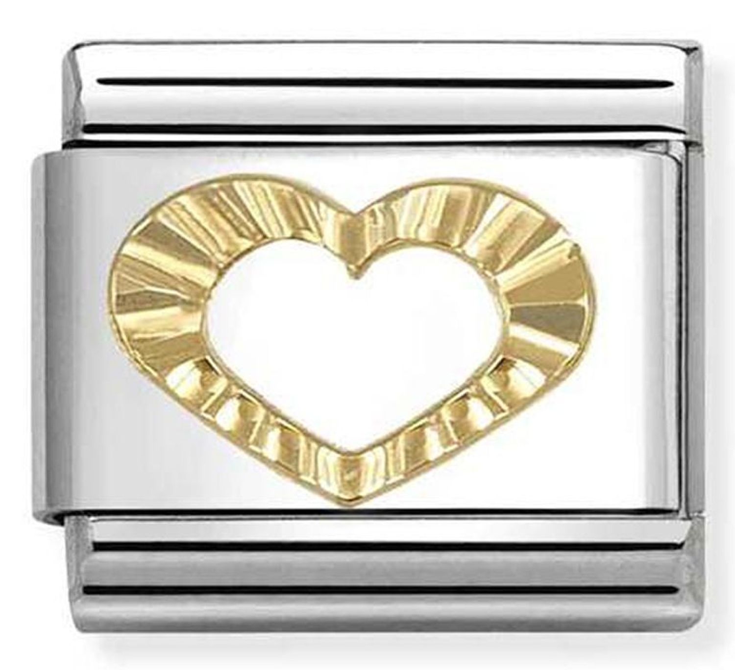 Nomination Link 18K Gold 'Diamentowane Serce' 03014963 – oryginalny link do bransoletek Classic Composable ze stali szlachetnej i 18K złota. Stwórz spersonalizowaną bransoletkę Nomination.1.jpg